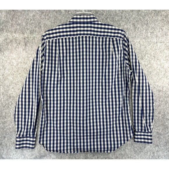 Bonobos Shirt Men Large Slim Fit Button Up Long Sleeve Gray Blue Plaid Check - Picture 5 of 10